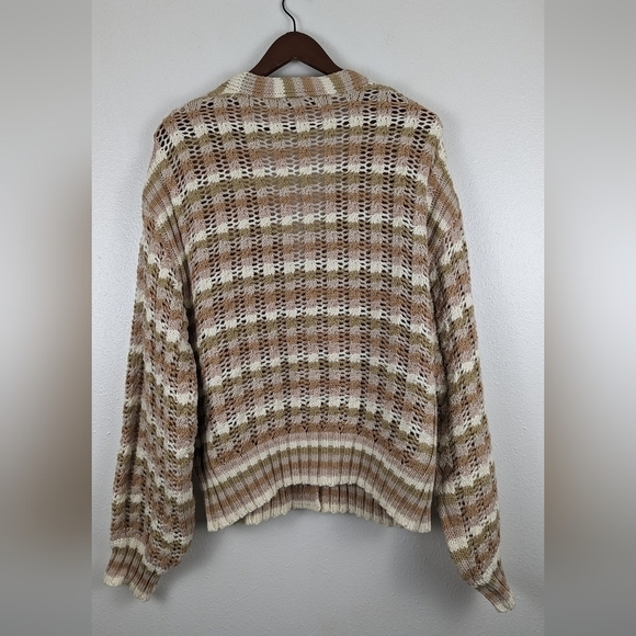 John + Jenn Julianna Stripe Cardigan Button Up Knit Sweater Size Size Large - Picture 16 of 16